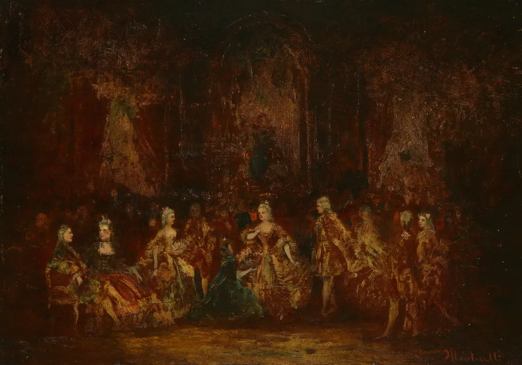 Persons in Louis XV Costumes, by Adolphe Joseph Thomas Monticelli, unspecified