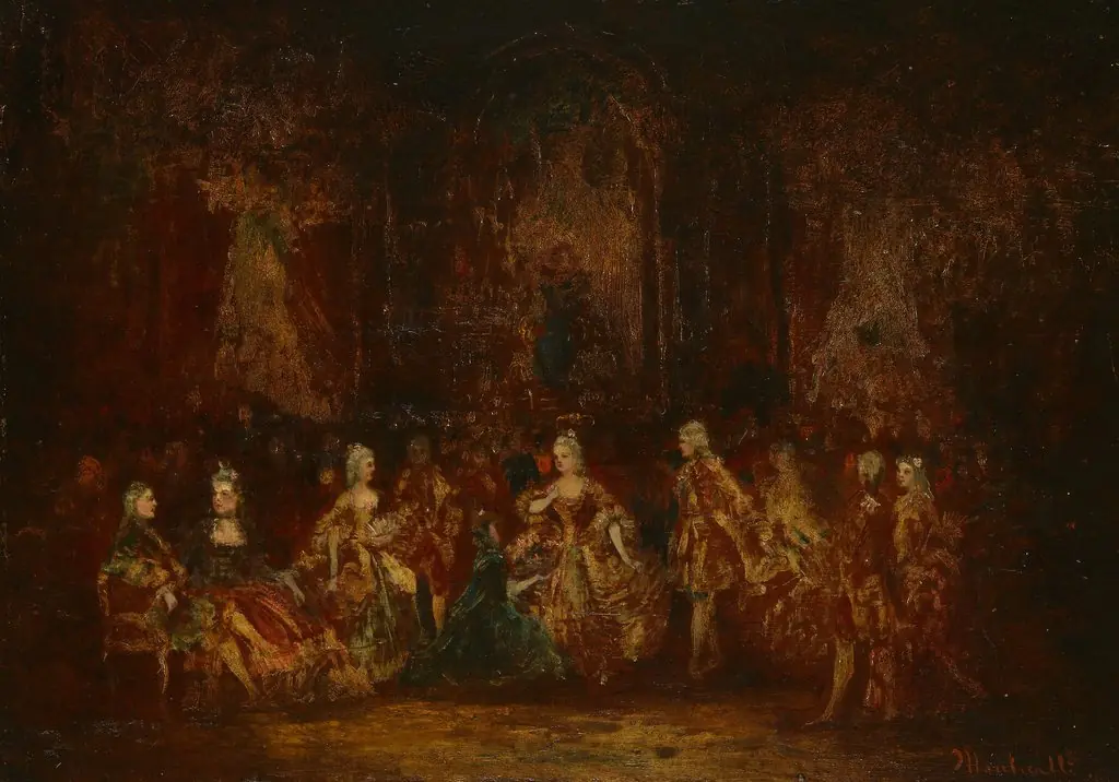 Persons in Louis XV Costumes, by Adolphe Joseph Thomas Monticelli, unspecified