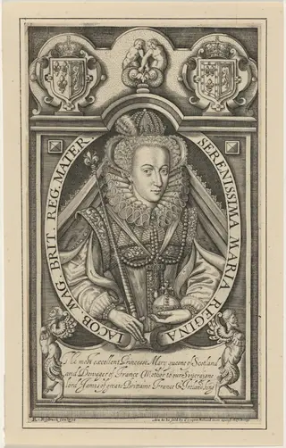 Mary, Queen of Scots, by Renold Elstrack, ink, 1598
