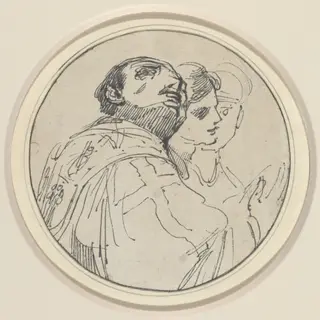 Three Oriental Heads, by John Hamilton Mortimer, ink, 1772