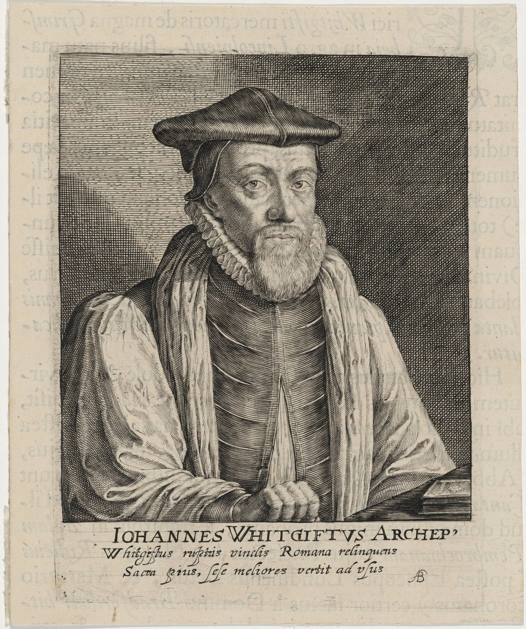 John Whitgift, D.D., Archbishop of Canterbury, detail