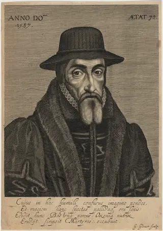 John Foxe, by George Glover, ink, 1641