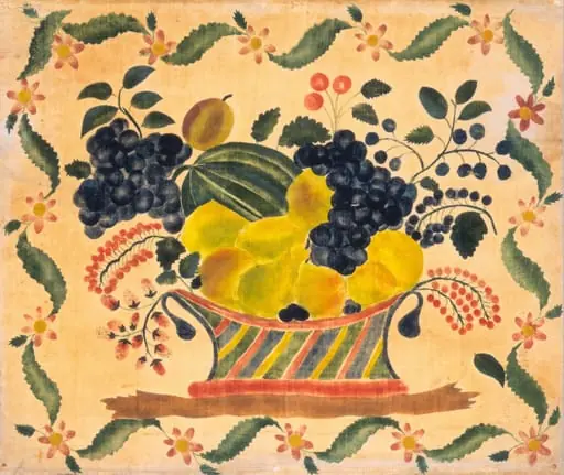 Basket of Fruit, watercolor, 1830