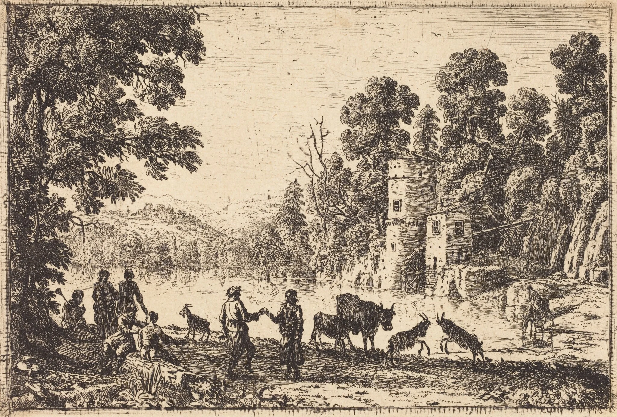 The Dance on the River Bank (La danse au bord de l'eau), detail