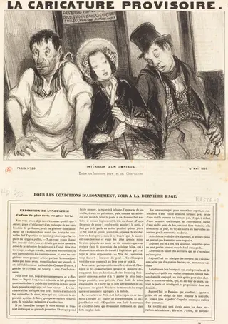Intérieur d'un omnibus, by Honoré Daumier, ink, 1839