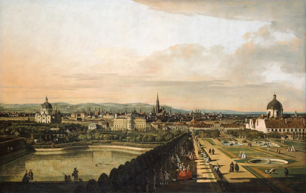 View of Vienna from the Belvedere, by Bernardo Bellotto, oil, 1800