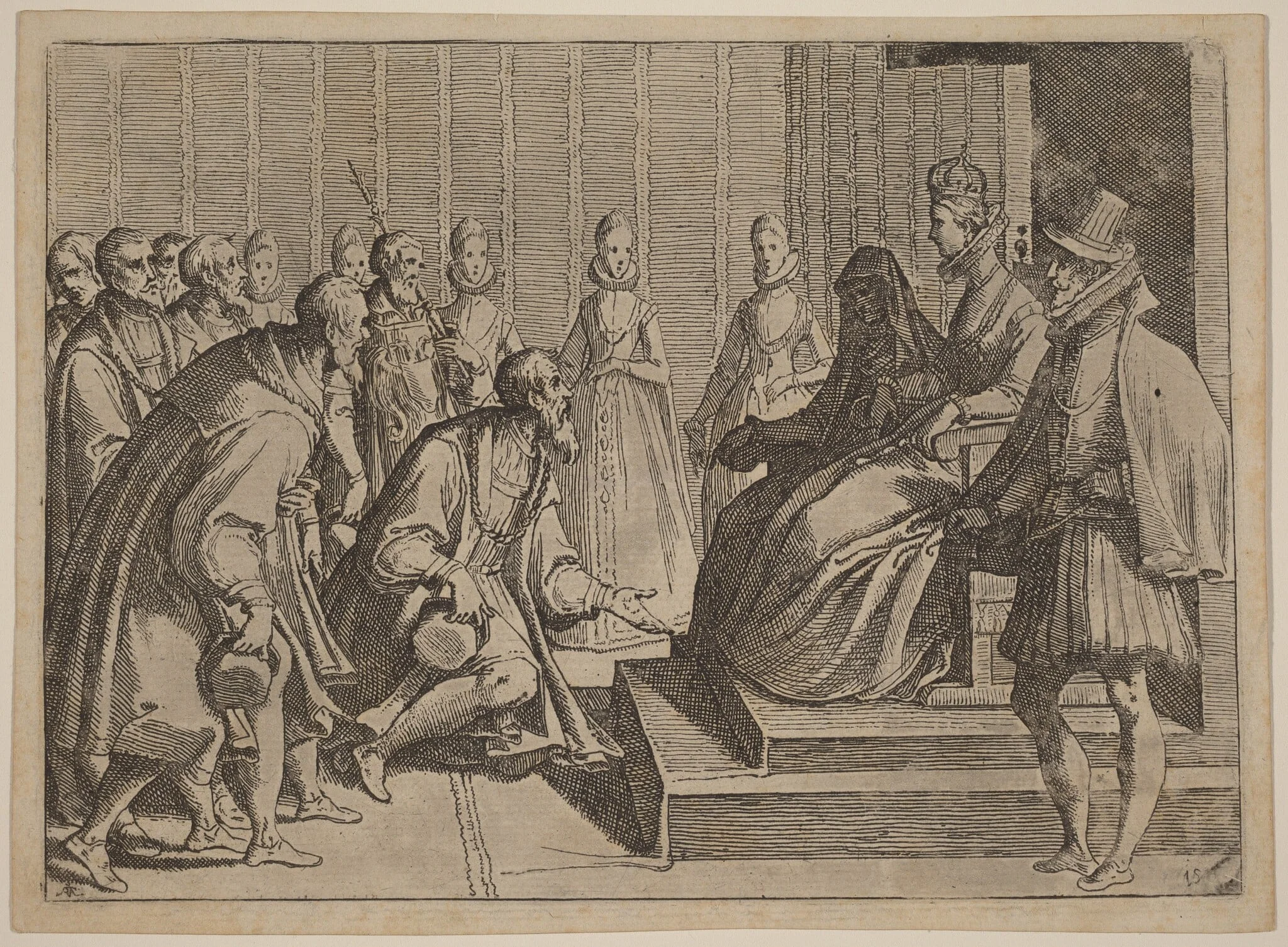 Margaret of Austria Giving Audience to a Nobleman, detail