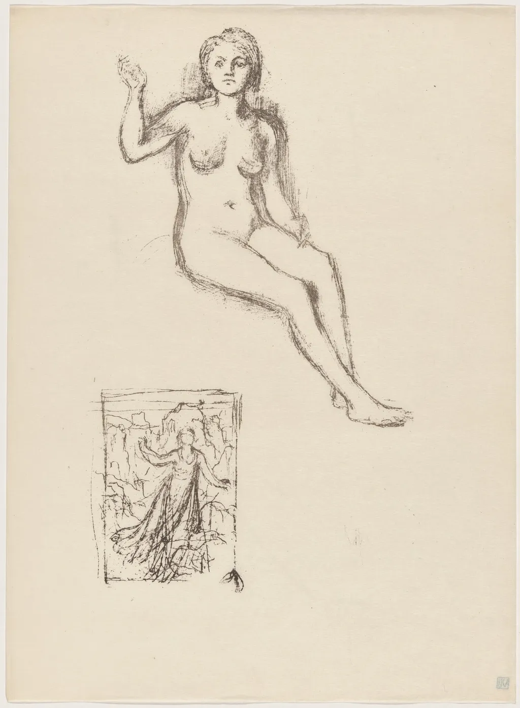 Etude, by Pierre Puvis de Chavannes, ink, 1895