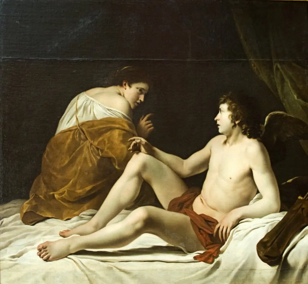 Cupid and Psyche, by Orazio Gentileschi, oil, 1610