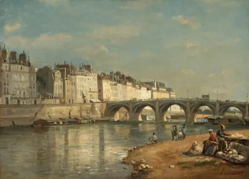 Pont de la Tournelle, Paris, by Stanislas Lépine, oil, 1862