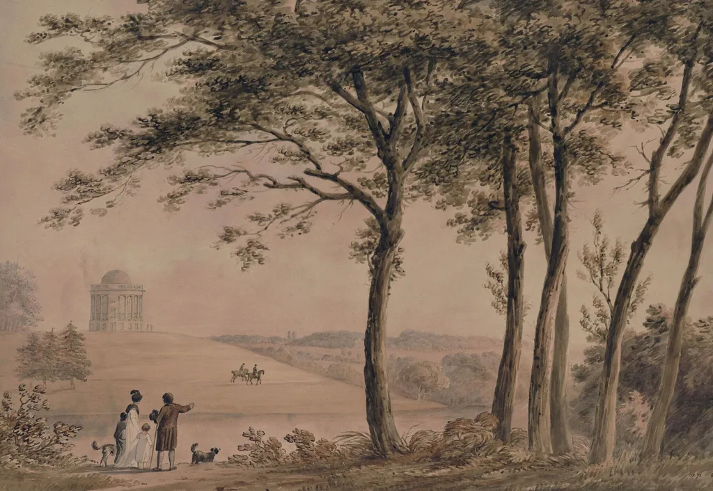 Landscape with trees, by Francis James Sarjent, watercolor, 1780