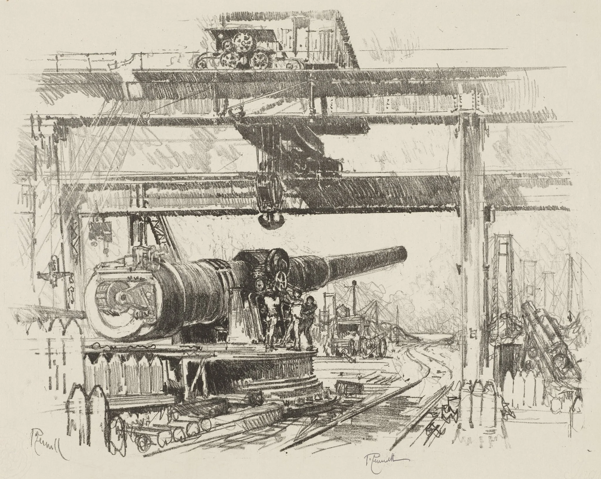 English War Work: Gun-Testing, detail