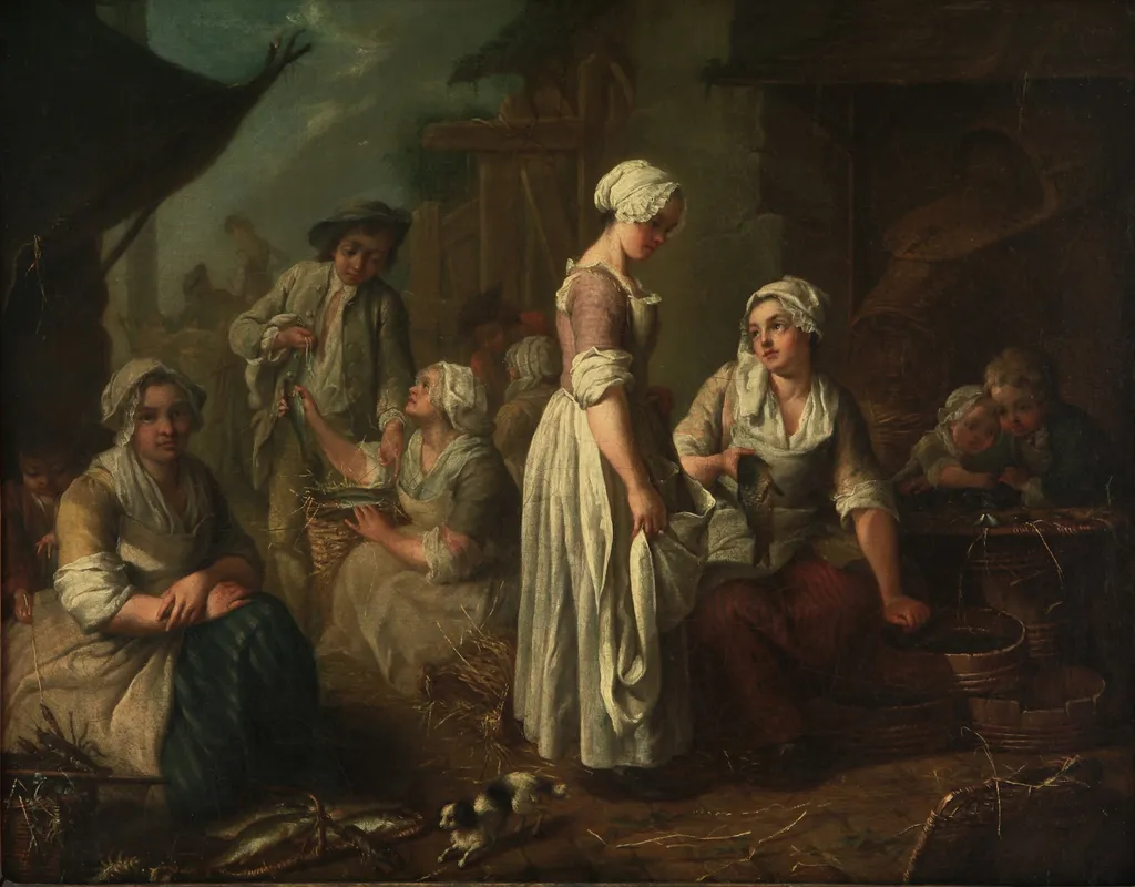 Pescadoras, by Jean-Baptiste Charpentier the Elder, oil, 1777