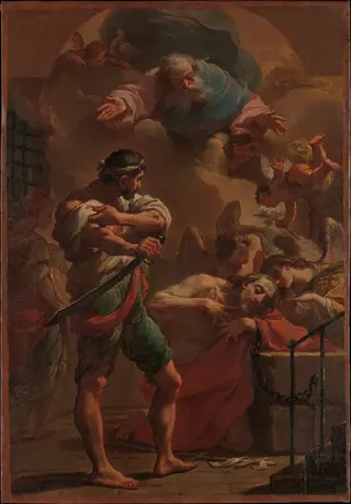 The Execution of Saint John the Baptist, by Ubaldo Gandolfi, oil, 1770