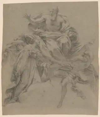 The Immaculate Conception with God the Father and Angels, by Francesco Mancini, chalk, 1739