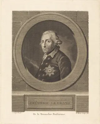 Frederick the Great, King of Prussia, by Henri Marais, ink, 1788