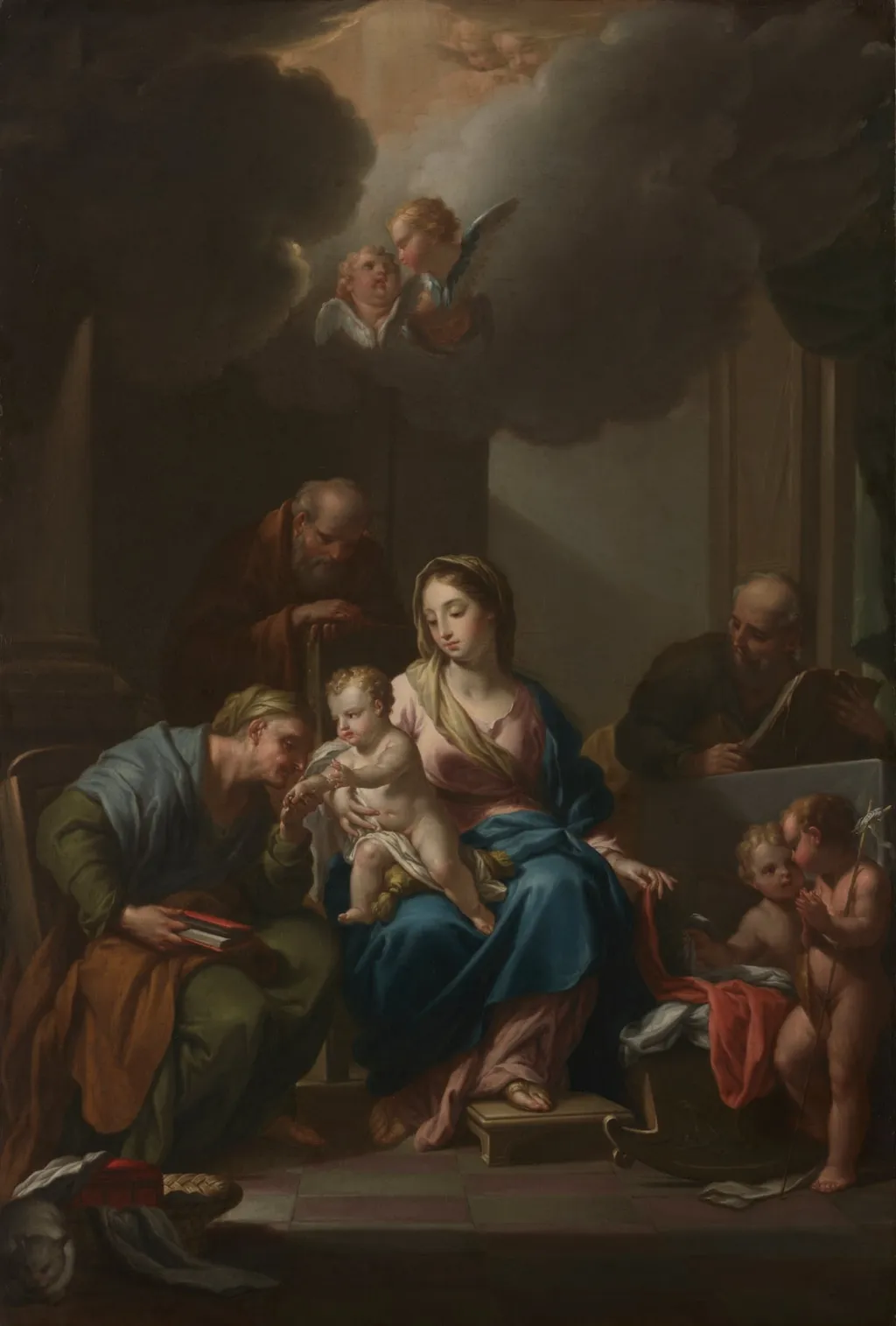 Presentation Sketch for "The Holy Family with Saints Anne, Joachim, and John the Baptist" (for Santa Maria in Via Lata, Roma), by Francesco Trevisani, unspecified, 1729