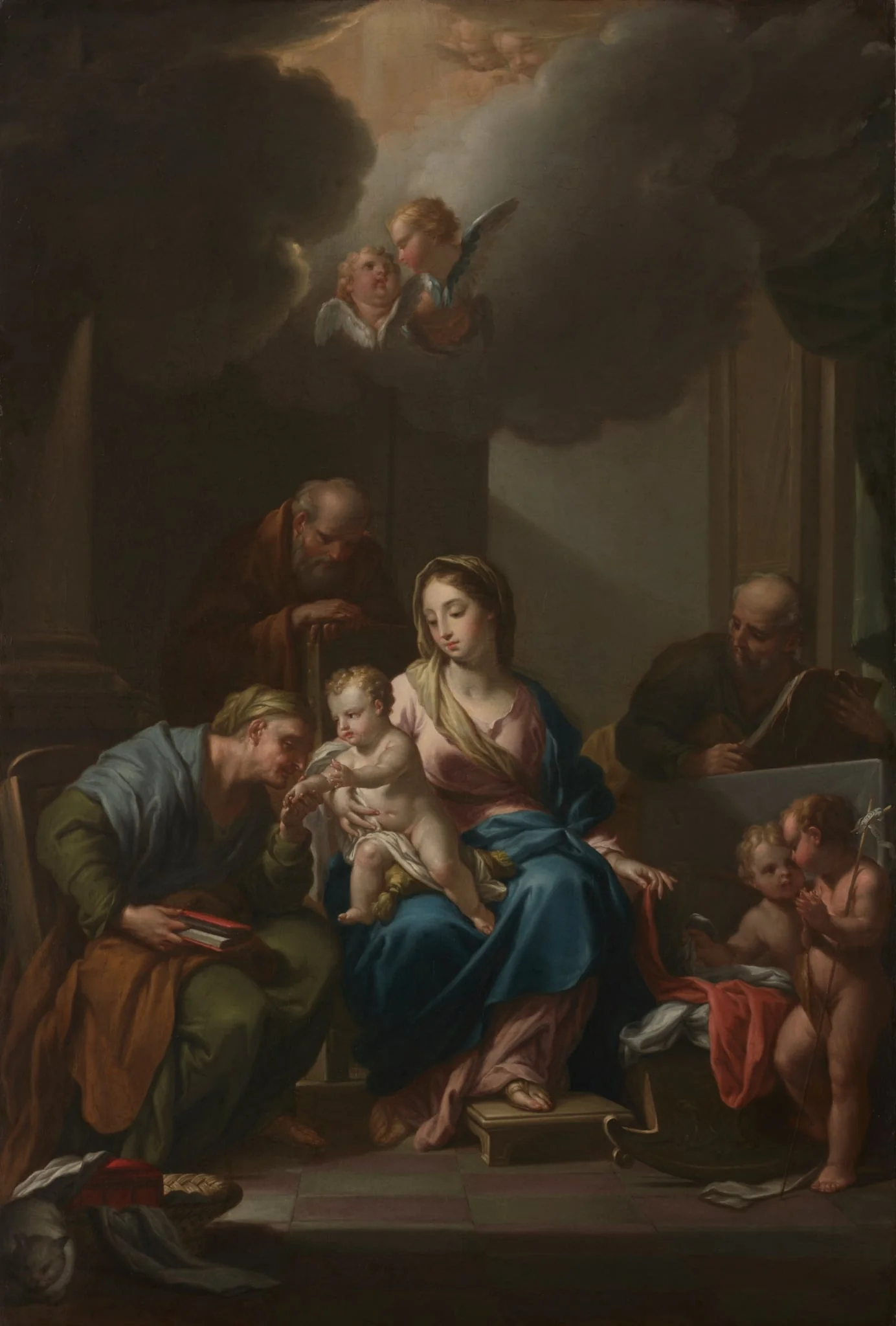 Presentation Sketch for "The Holy Family with Saints Anne, Joachim, and John the Baptist" (for Santa Maria in Via Lata, Roma), detail