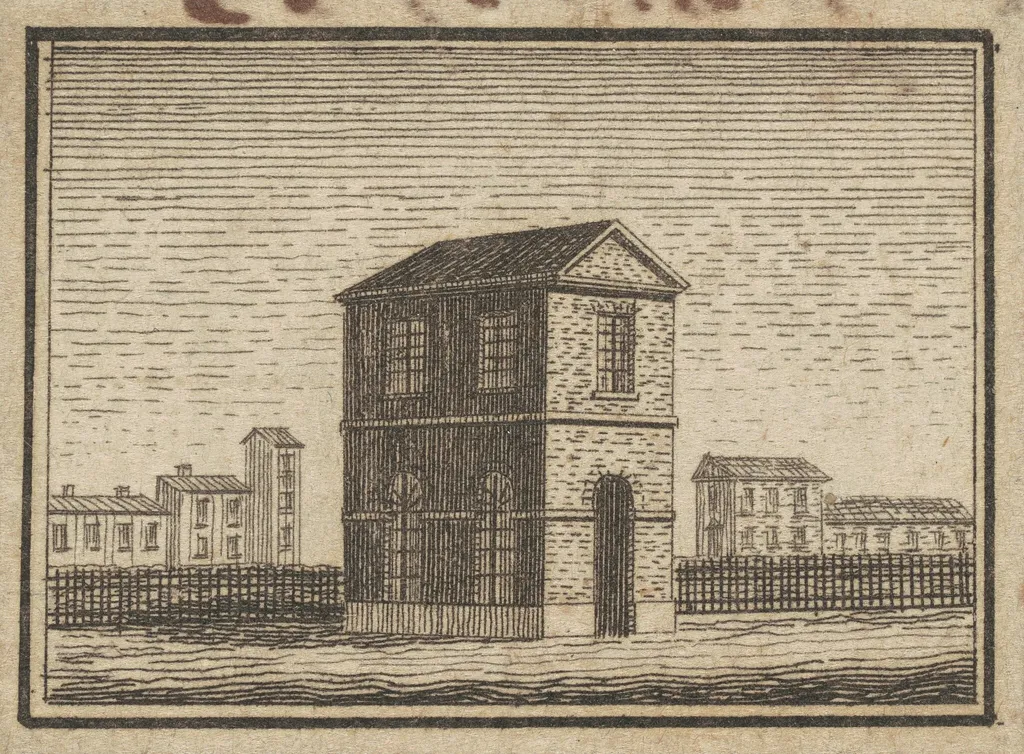 Esperanza, Small Building, by Charles B. J. Févret de Saint-Mémin, ink, 1795
