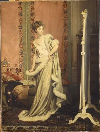 Before the Mirror, by Pierre-Paul-Léon Glaize, oil, 1873