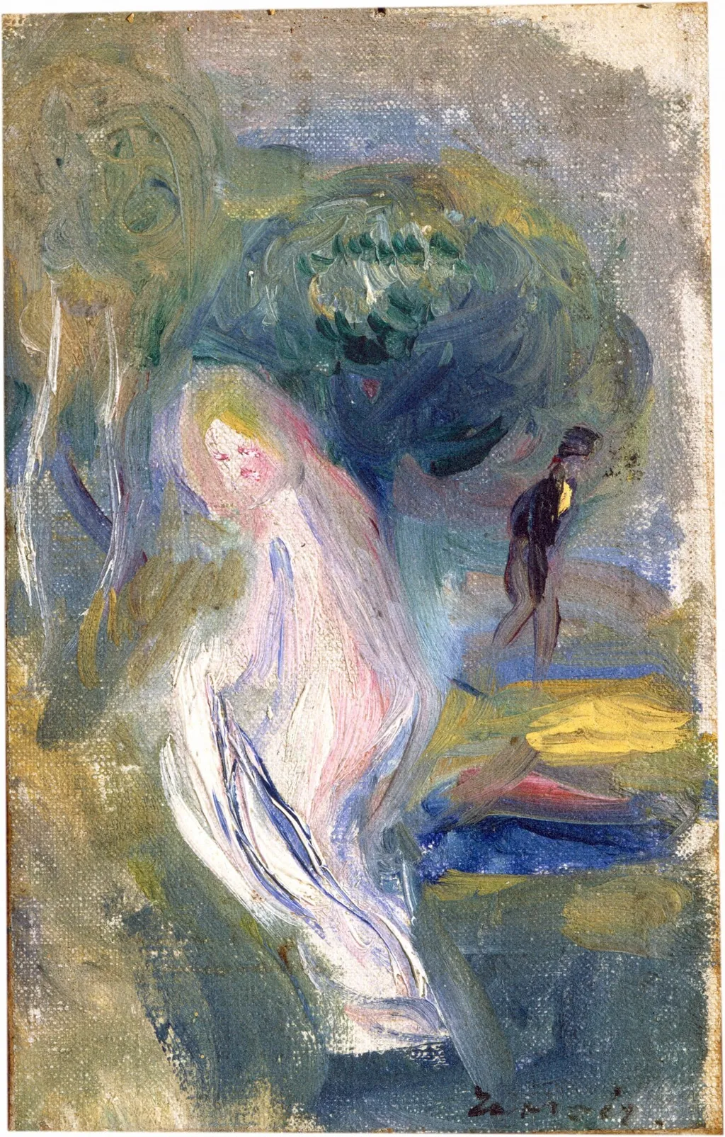 Nude with Figure in Background, by Pierre-Auguste Renoir, oil, 1882