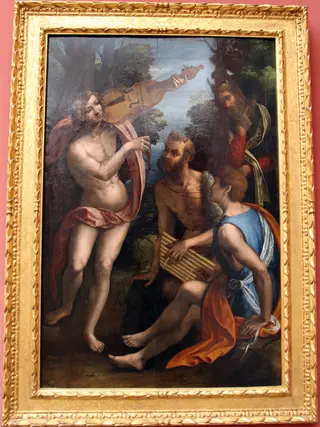 Judgement of Midas, by Lorenzo Leonbruno, paint, 1513