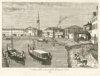 La Casa della Posta a Dolo, by Giovanni Francesco Costa, ink, 1762