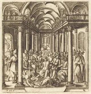 Christ Heals the Paralyzed Man, by Léonard Gaultier, ink, 1578