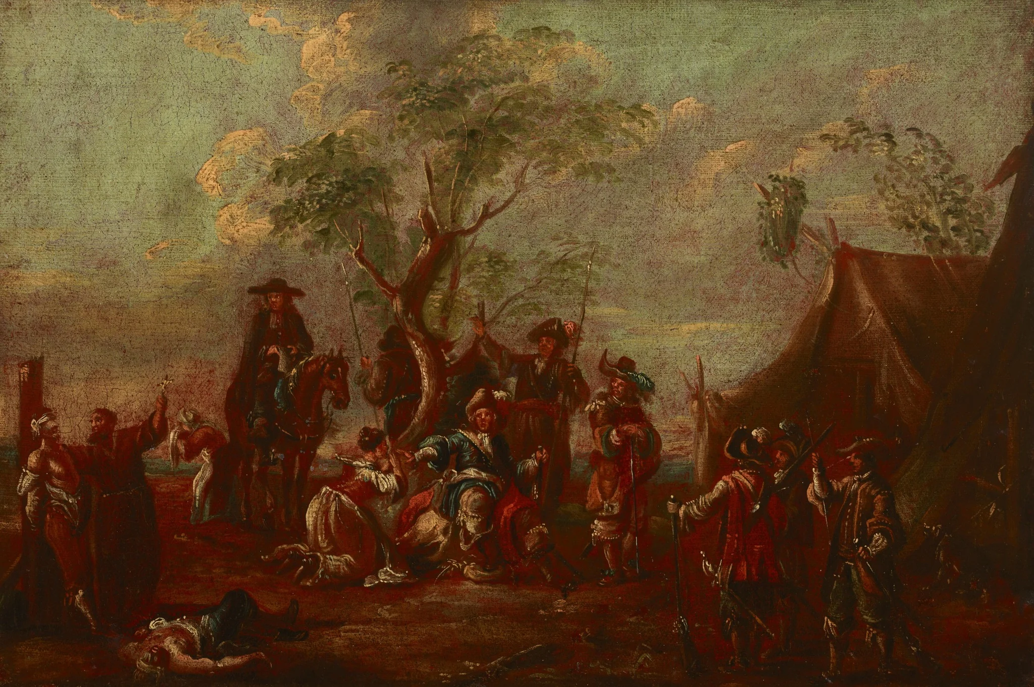 Battle Scene – In the Military Camp, detail