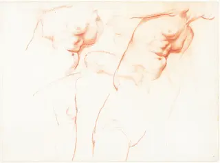 Studies for "The Wise and Foolish Virgins" [recto], by William Blake, Sir Richmond, chalk, 1880
