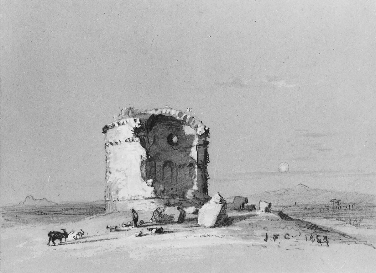 Torre dei Schiavi, The Roman Campagna (from Cropsey Album), detail