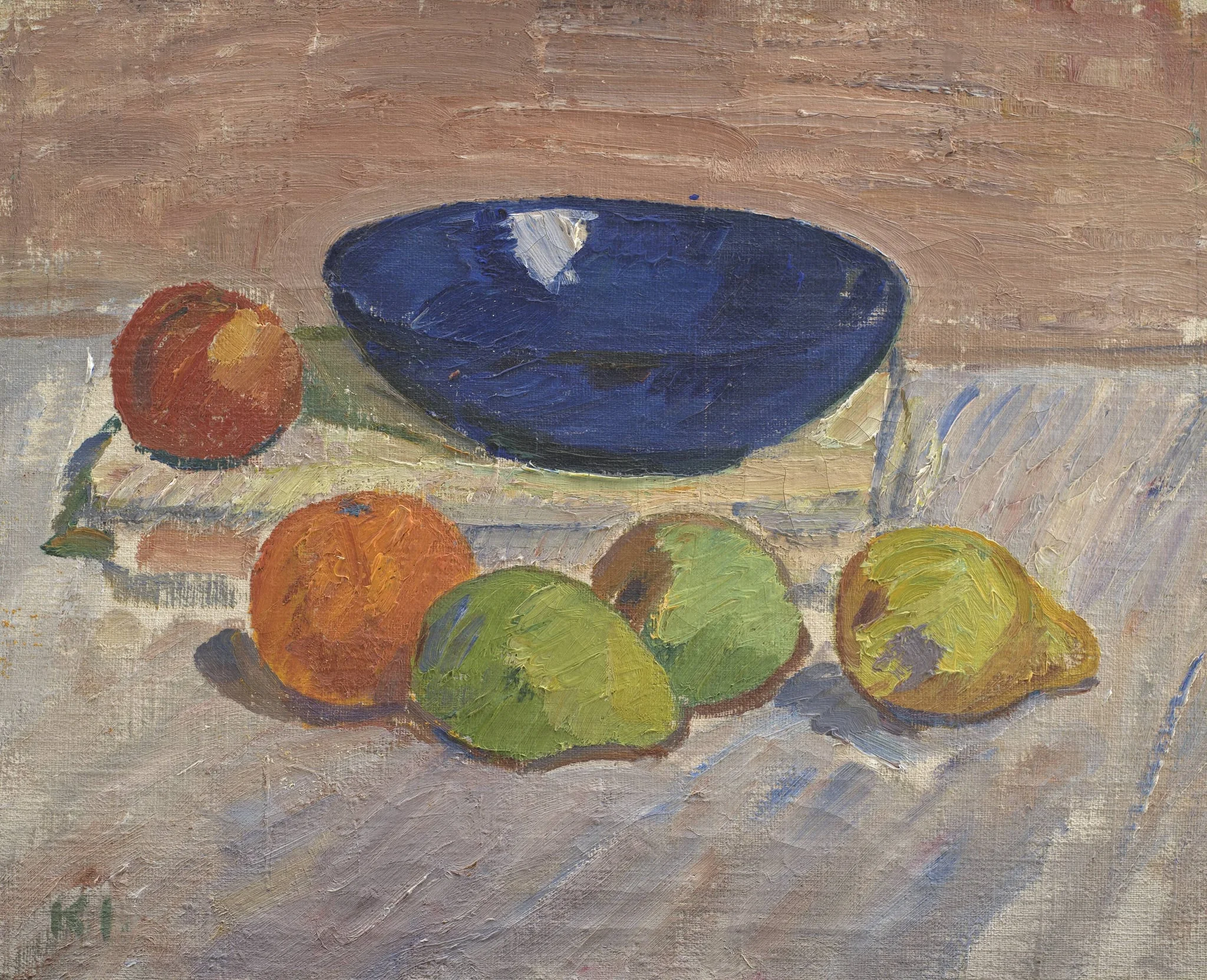 Still Life with Blue Bowl and Fruits, detail