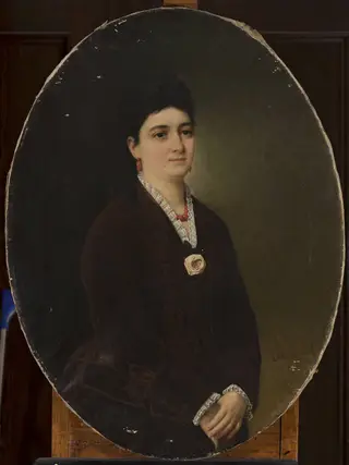 Portrait of Maria Sędziak née Żyżniewska, by Karol Miller, oil, 1889