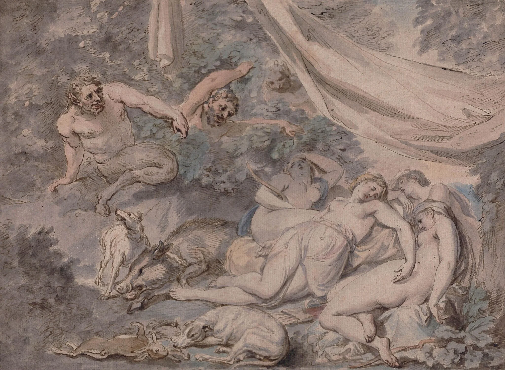 Nymphs Surprised by Satyrs, detail