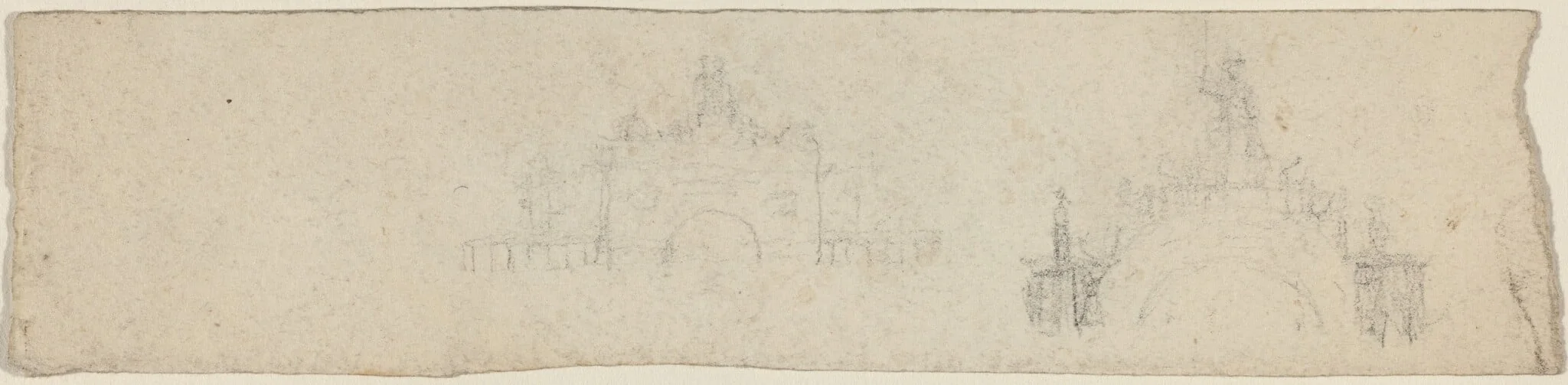 Studies for a Triumphal Arch Surmounted by Britannia [recto and verso], detail