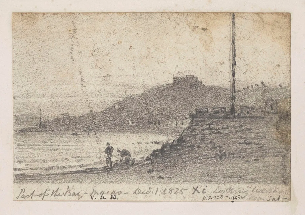The Praya Grande, Macau, at sunset, by George Chinnery, 6