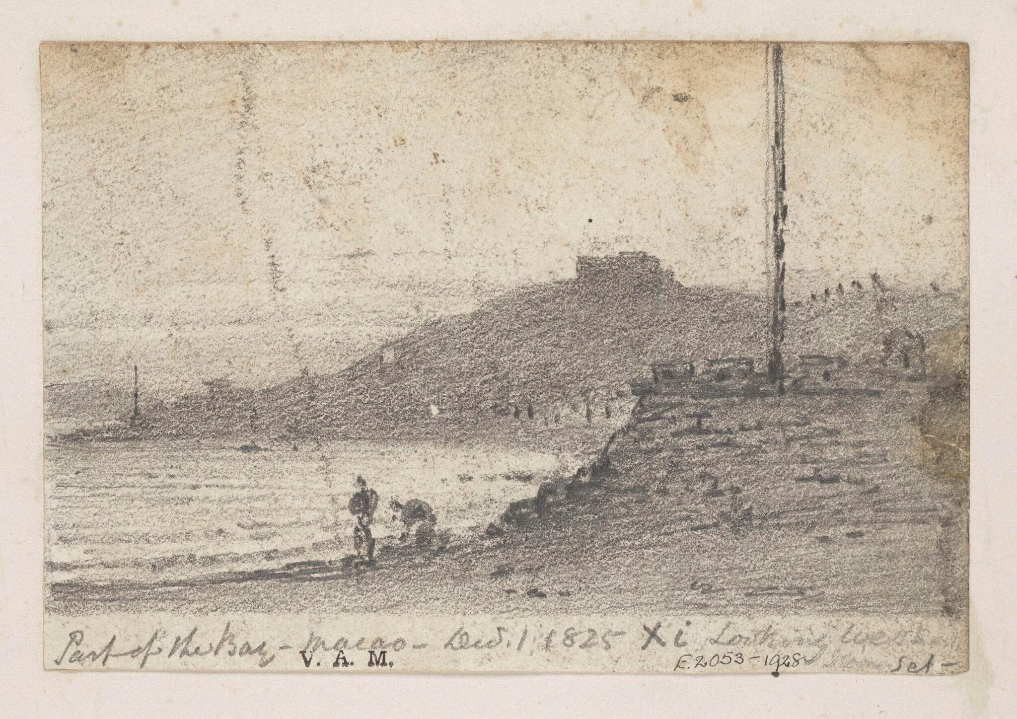 The Praya Grande, Macau, at sunset, detail