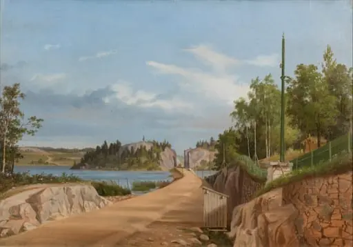 Helsingin rautatie Töölönlahden kohdalla, by Magnus von Wright