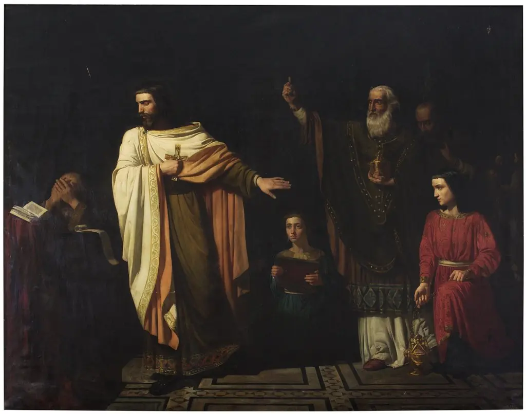 San Hermenegildo en la prisión, by Francisco Aznar, oil, 1860