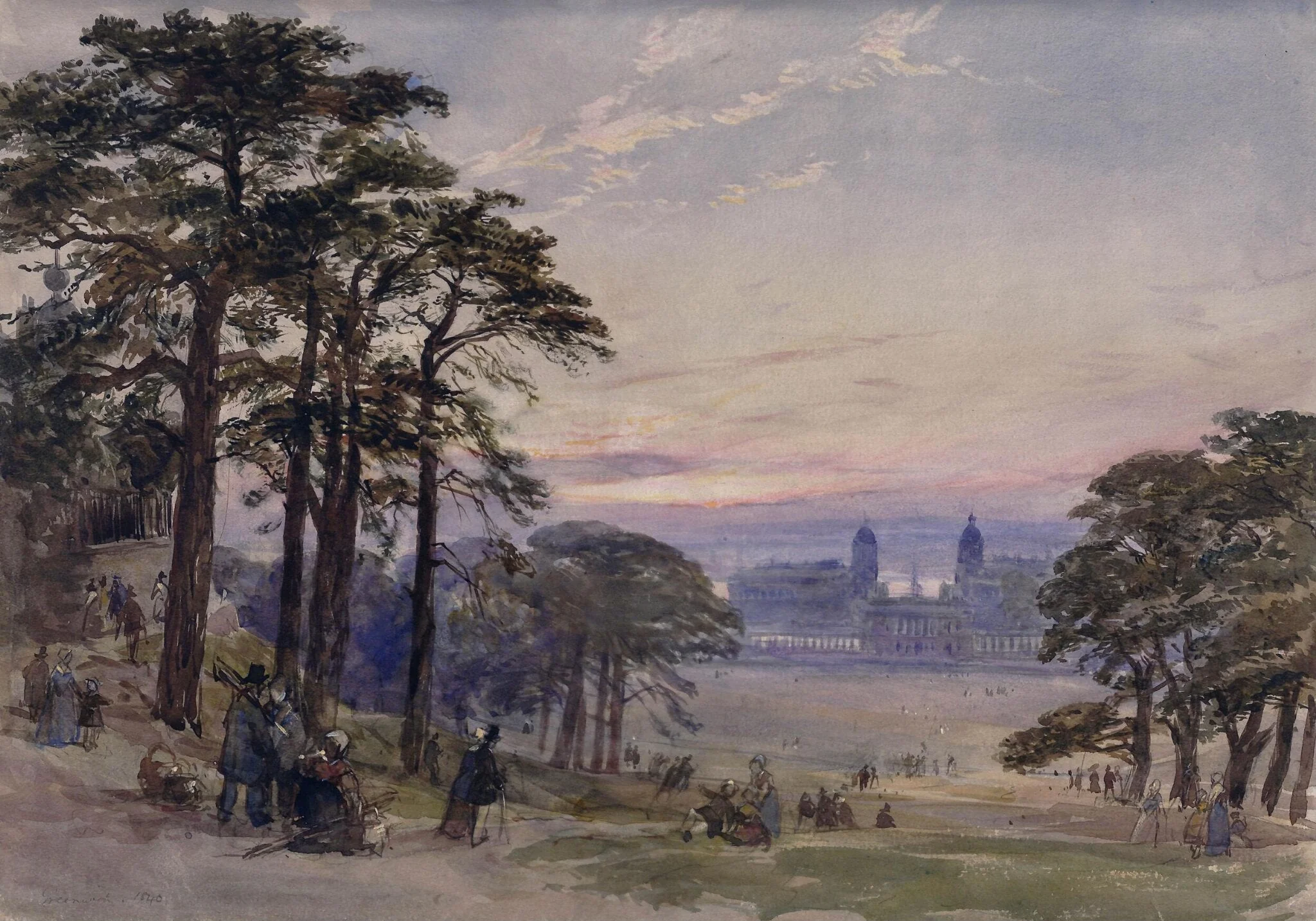 Greenwich Hospital from the Observatory, detail