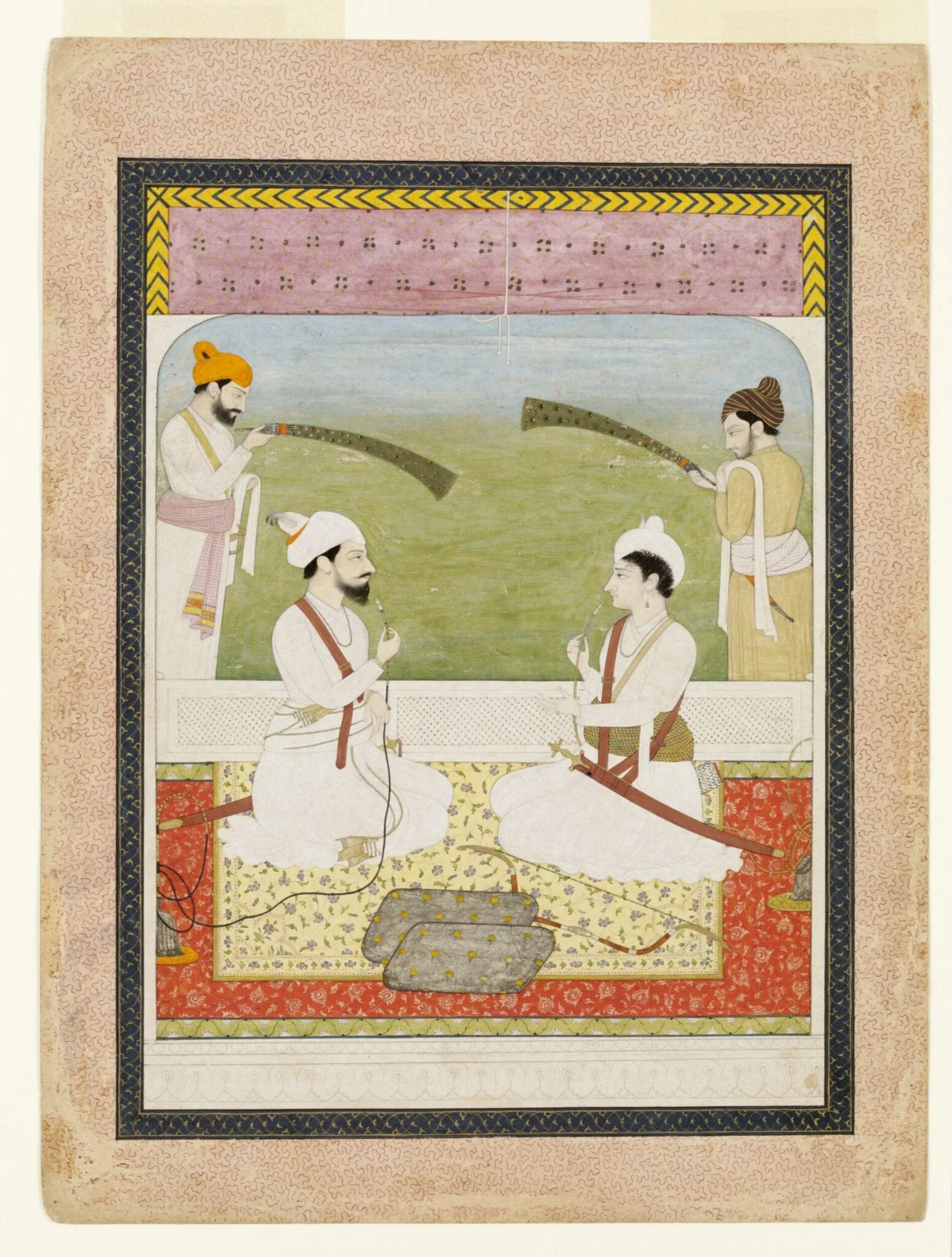 Raja Prakash Chand and Raja Sansar Chand, detail