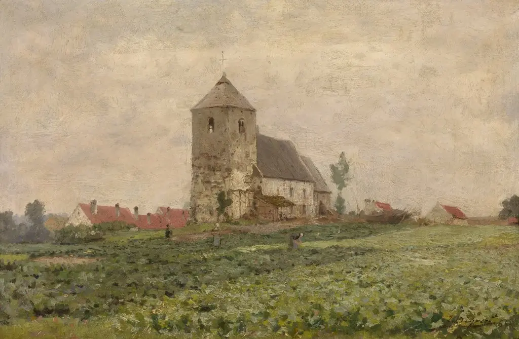 Saint Anne Chapel in Oudergem, by Jean-Baptiste Degreef, oil, 1893