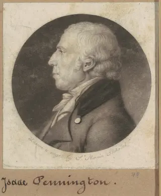 Isaac Penington, by Charles B. J. Févret de Saint-Mémin, ink, 1802