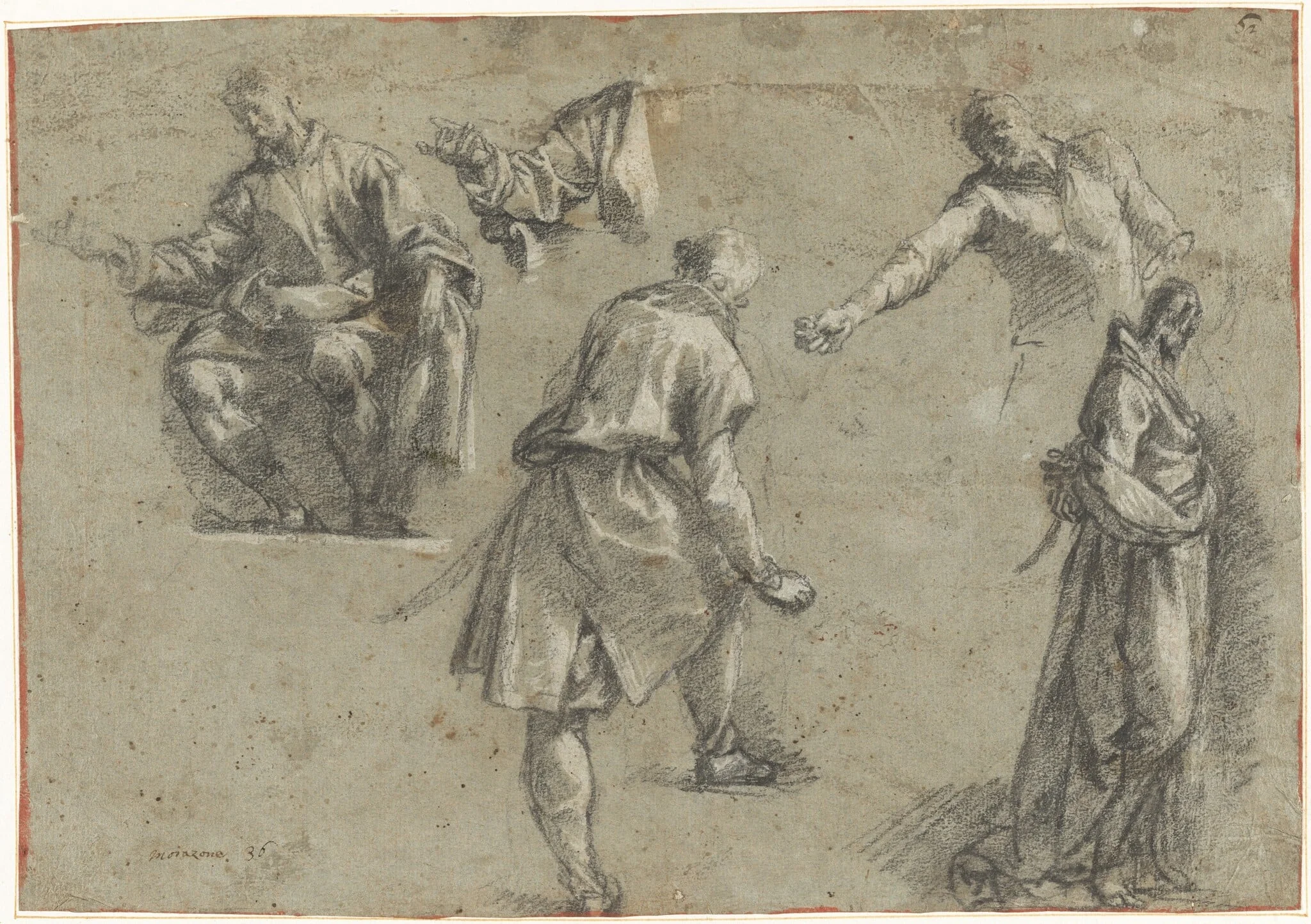 Studies for Christ Before Caiaphas, detail