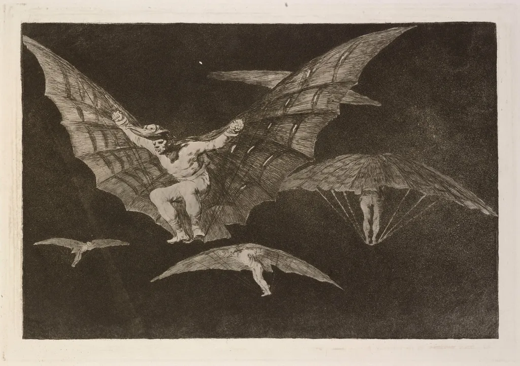 Modo de volar (A Way of Flying), by Francisco Goya, ink