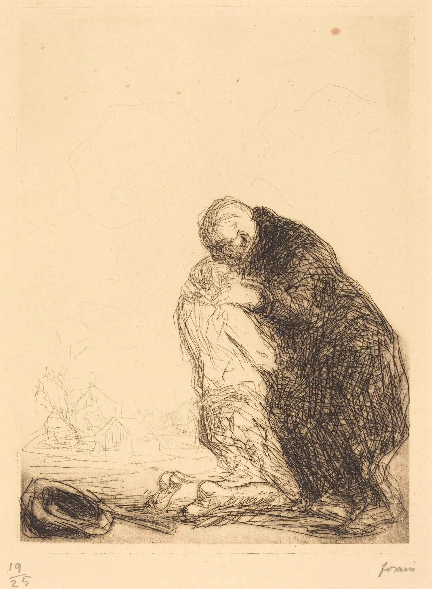 Le retour de l'enfant prodigue (3e planche) (The Return of the Prodigal Son) (third plate), detail