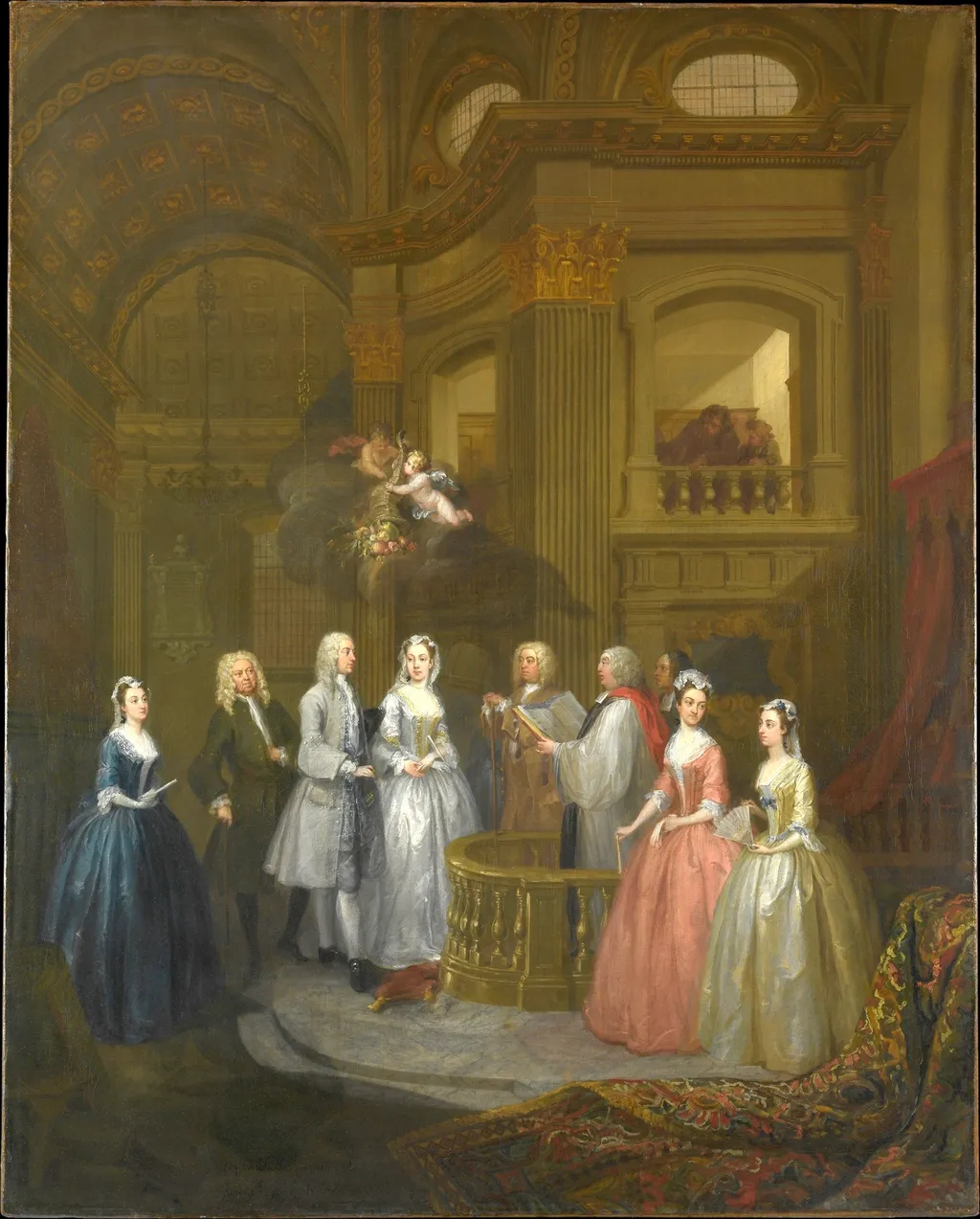 The Wedding of Stephen Beckingham and Mary Cox, by William Hogarth, oil, 1729