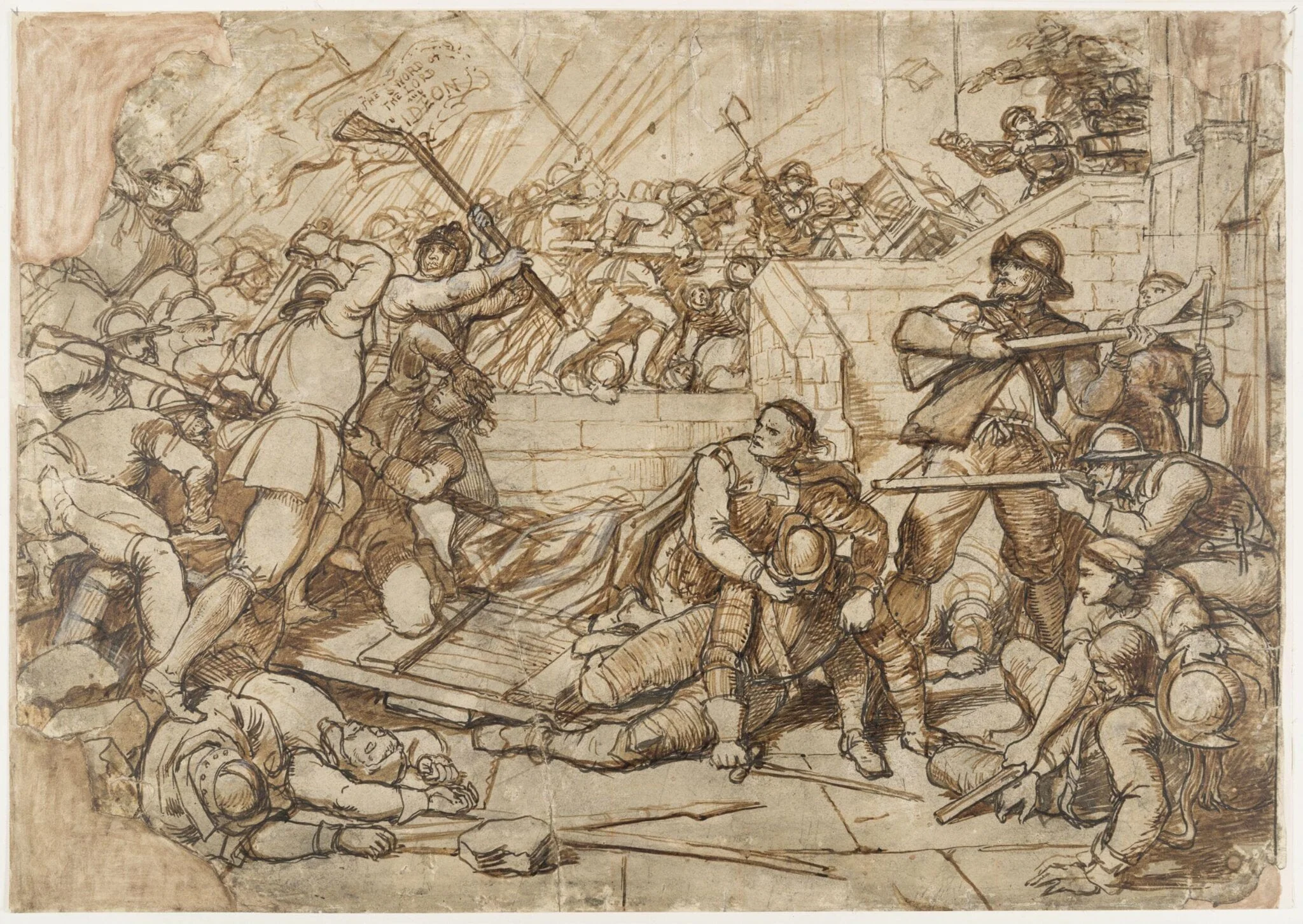 The Defence of Basing House by the Cavaliers against the Roundheads, detail