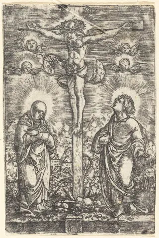 Christ on the Cross, by Albrecht Altdorfer, ink, 1515