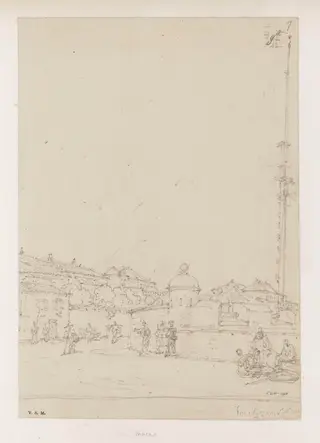The fort of S. Pedro, Macau, by George Chinnery, 10